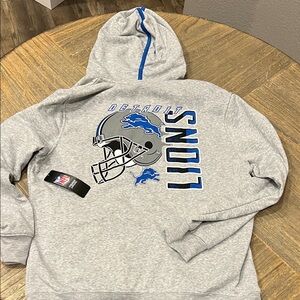NWT NFL Detroit Lions Gray and Blue Hoodie
